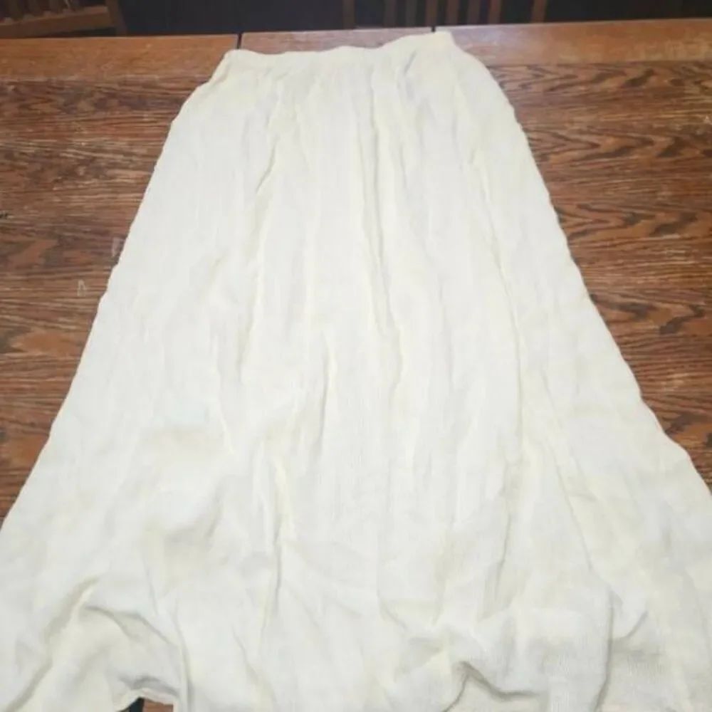 Vintage CP Shades white rayon Midi skirt sz L